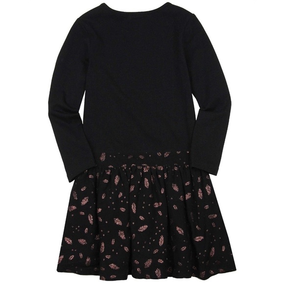 3 POMMES Girl's Dress with Glittery Feather Print, Sizes 7/8 128 cm - Picture 2 of 6